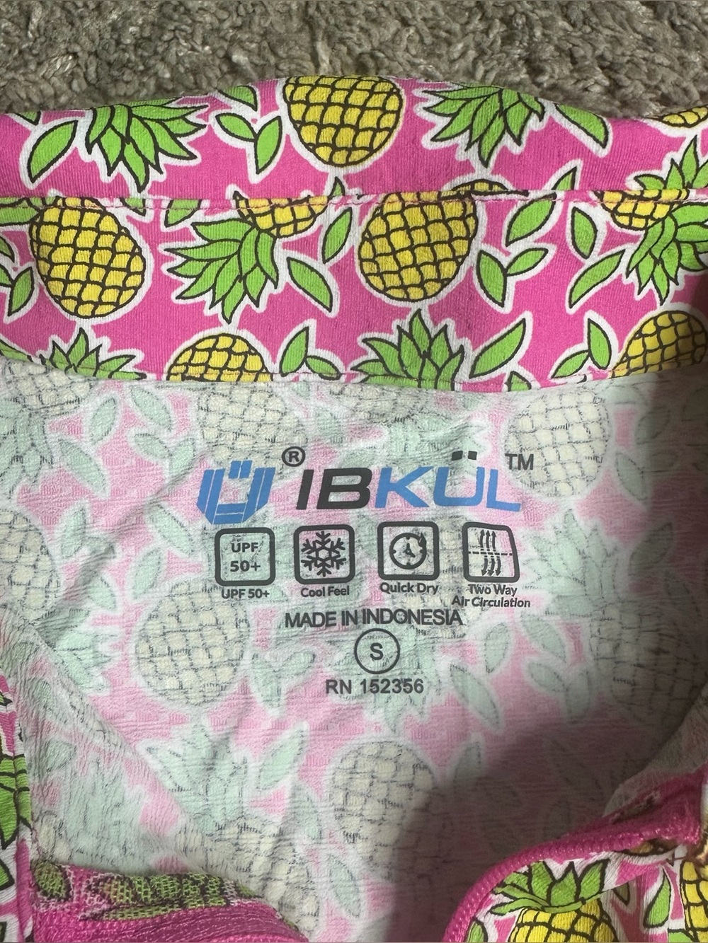 Ibkul pineapple print short-sleeve godet dress Small athletic UPF 50+ tennis - Picture 5 of 8